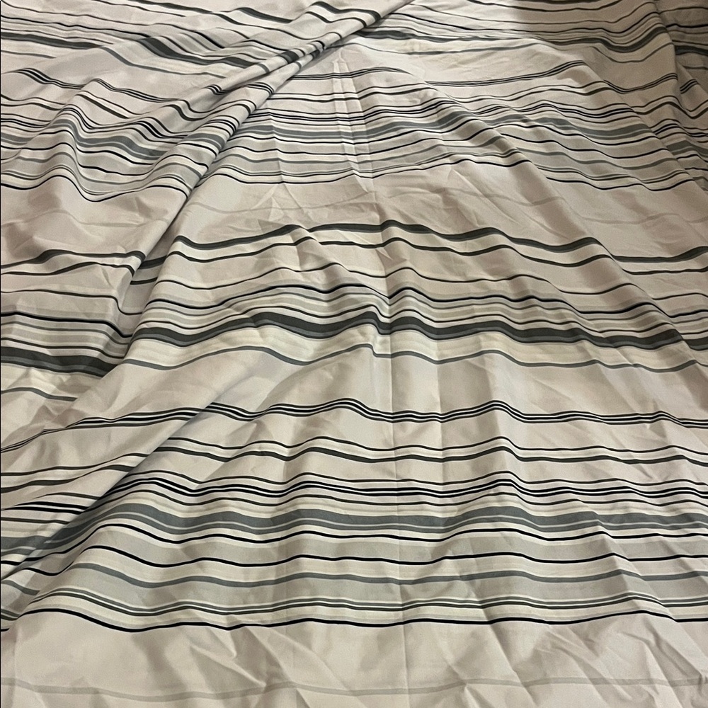 Striped Gray and White Twin Duvet Cover